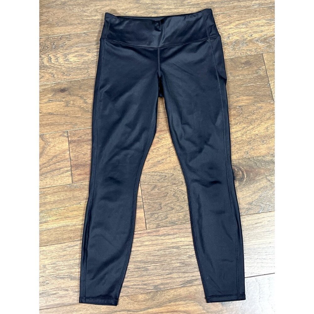 ATHLETA High Rise Chaturanga Shine Leggings Black Sz S #869099 EUC